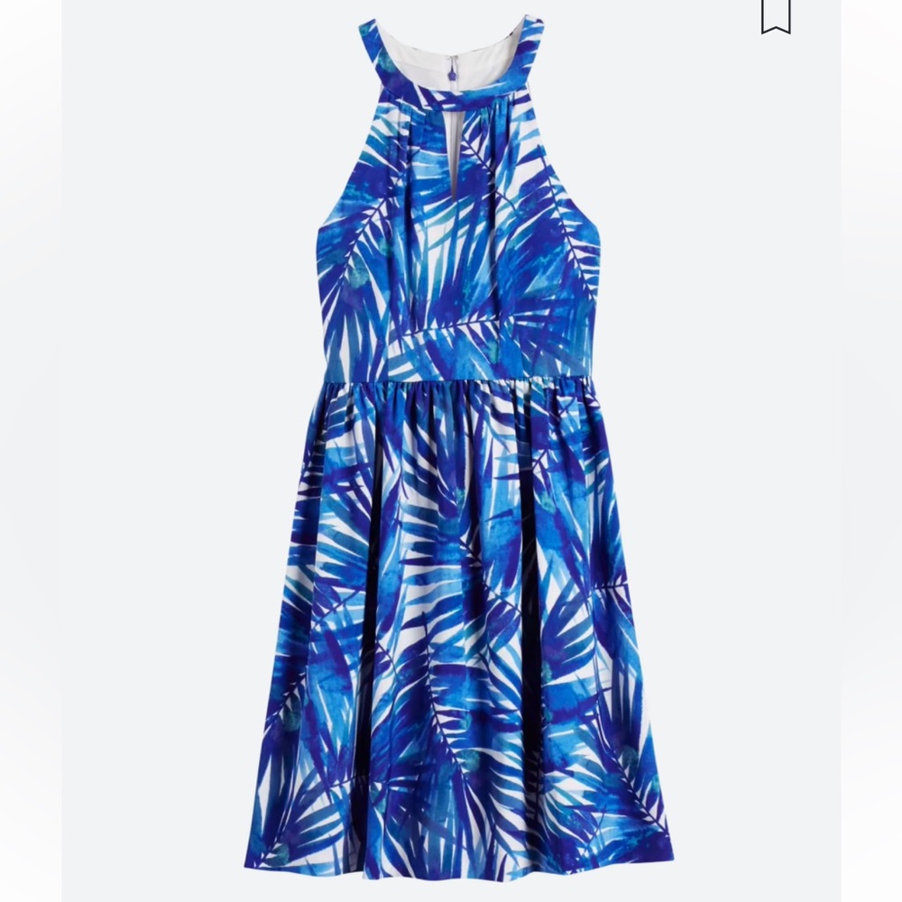 Blue Palm Dress